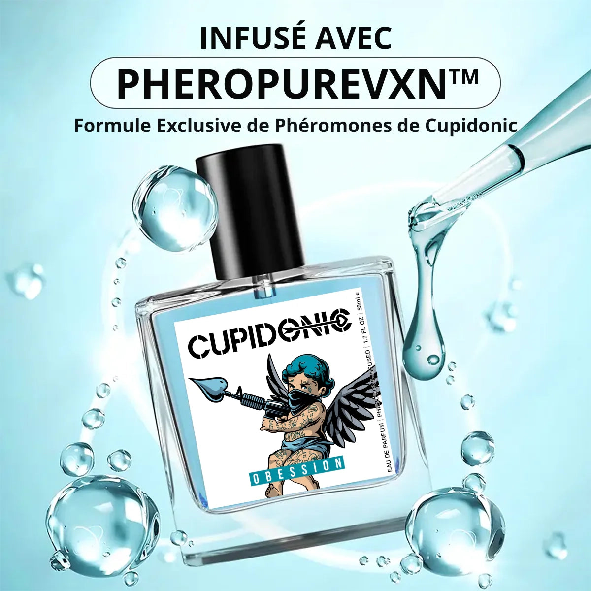 Parfum Cupidonic Obsession 50ml — flacon homme aux phéromones PheroPureVXN